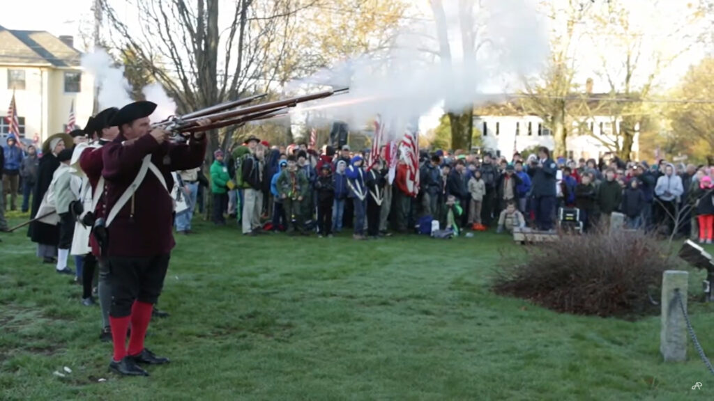muskets being fired